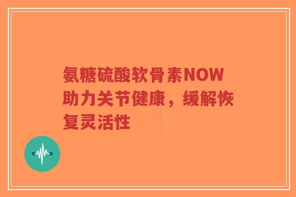 氨糖硫酸软骨素NOW助力关节健康,缓解恢复灵活性-第1张图片-超越 氨糖硫酸软骨素NOW助力关节健康,缓解恢复灵活性-第1张图片-超越