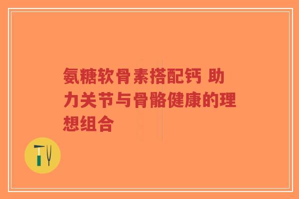 氨糖软骨素搭配钙 助力关节与骨骼健康的理想组合-第1张图片-超越