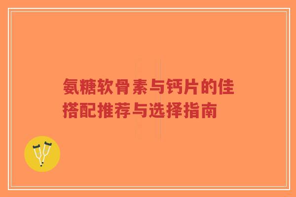 氨糖软骨素与钙片的佳搭配推荐与选择指南-第1张图片-超越 氨糖软骨素与钙片的佳搭配推荐与选择指南-第1张图片-超越