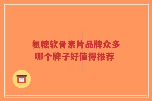 氨糖软骨素片品牌众多 哪个牌子好值得推荐-第1张图片-超越