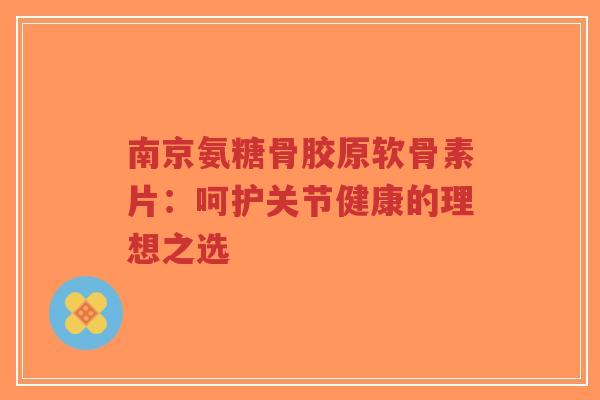 南京氨糖骨胶原软骨素片：呵护关节健康的理想之选-第1张图片-超越
