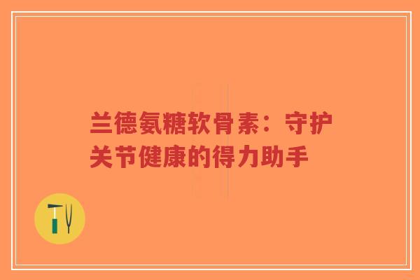 兰德氨糖软骨素：守护关节健康的得力助手-第1张图片-超越