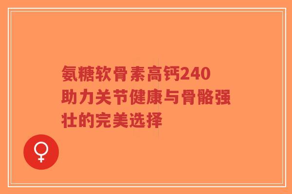 氨糖软骨素高钙240助力关节健康与骨骼强壮的完美选择-第1张图片-超越 氨糖软骨素高钙240助力关节健康与骨骼强壮的完美选择-第1张图片-超越