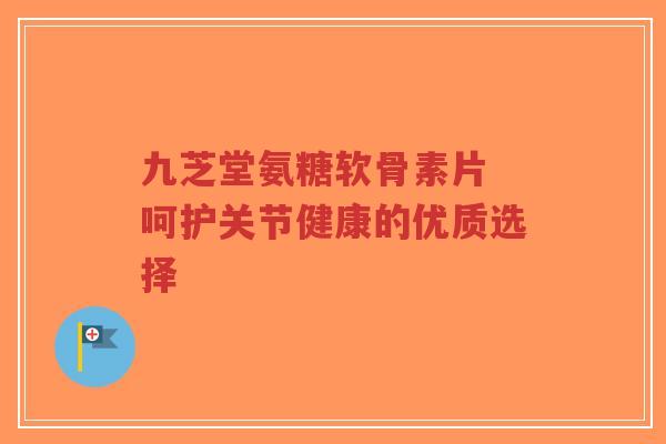 九芝堂氨糖软骨素片 呵护关节健康的优质选择-第1张图片-超越 九芝堂氨糖软骨素片 呵护关节健康的优质选择-第1张图片-超越