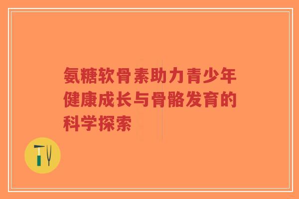 氨糖软骨素助力青少年健康成长与骨骼发育的科学探索-第1张图片-超越 氨糖软骨素助力青少年健康成长与骨骼发育的科学探索-第1张图片-超越