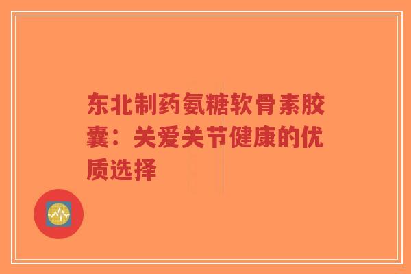 东北制药氨糖软骨素胶囊:关爱关节健康的优质选择-第1张图片-超越 东北制药氨糖软骨素胶囊:关爱关节健康的优质选择-第1张图片-超越