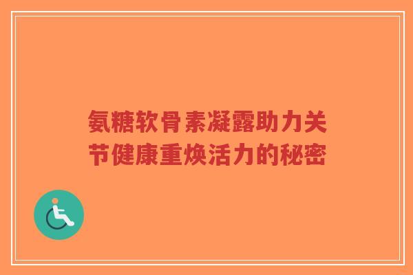 氨糖软骨素凝露助力关节健康重焕活力的秘密-第1张图片-超越 氨糖软骨素凝露助力关节健康重焕活力的秘密-第1张图片-超越