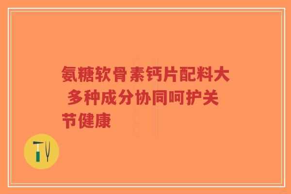 氨糖软骨素钙片配料大 多种成分协同呵护关节健康-第1张图片-超越 氨糖软骨素钙片配料大 多种成分协同呵护关节健康-第1张图片-超越