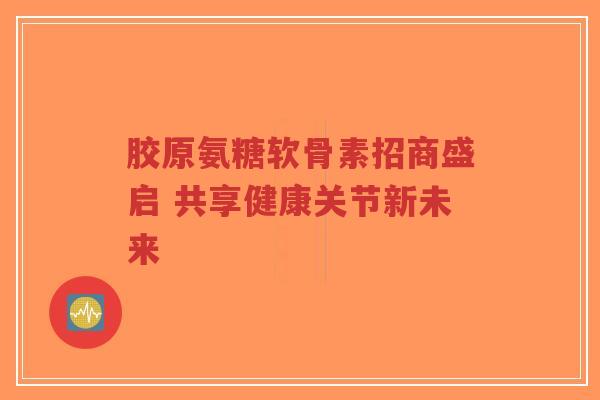 胶原氨糖软骨素招商盛启 共享健康关节新未来-第1张图片-超越 胶原氨糖软骨素招商盛启 共享健康关节新未来-第1张图片-超越