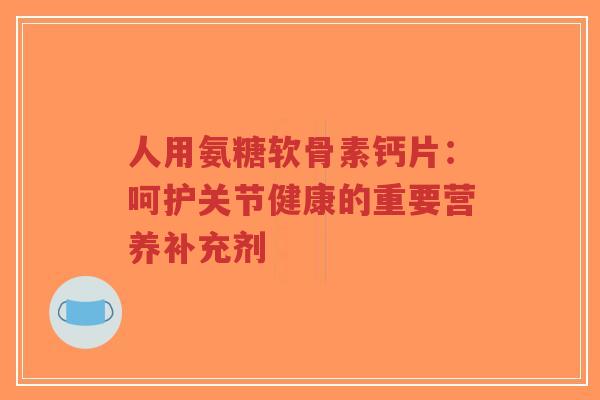 人用氨糖软骨素钙片:呵护关节健康的重要营养补充剂-第1张图片-超越 人用氨糖软骨素钙片:呵护关节健康的重要营养补充剂-第1张图片-超越
