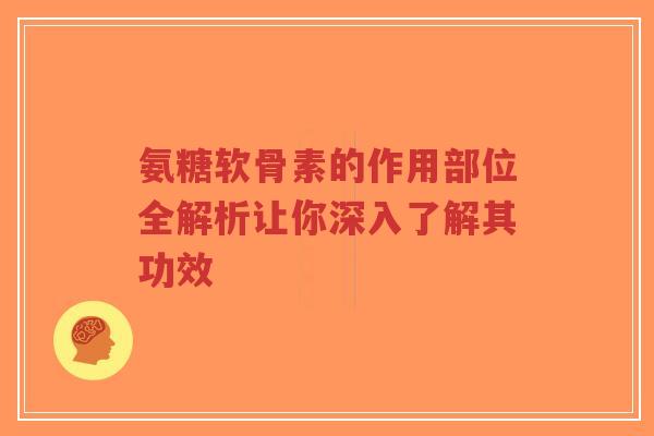 氨糖软骨素的作用部位全解析让你深入了解其功效-第1张图片-超越