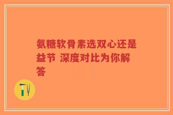 氨糖软骨素选双心还是益节 深度对比为你解答-第1张图片-超越 氨糖软骨素选双心还是益节 深度对比为你解答-第1张图片-超越