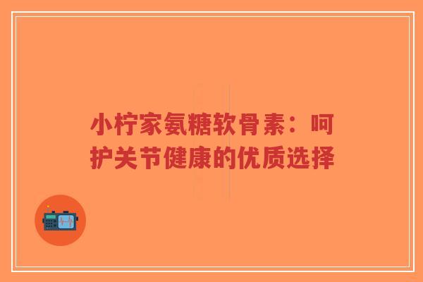 小柠家氨糖软骨素:呵护关节健康的优质选择-第1张图片-超越 小柠家氨糖软骨素:呵护关节健康的优质选择-第1张图片-超越