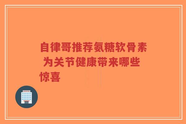 自律哥推荐氨糖软骨素 为关节健康带来哪些惊喜-第1张图片-超越 自律哥推荐氨糖软骨素 为关节健康带来哪些惊喜-第1张图片-超越