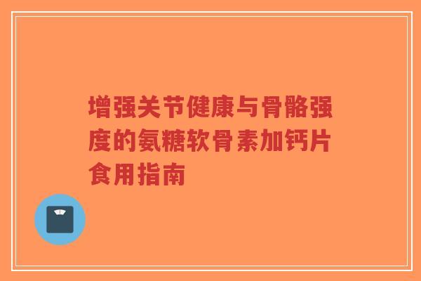 增强关节健康与骨骼强度的氨糖软骨素加钙片食用指南-第1张图片-超越 增强关节健康与骨骼强度的氨糖软骨素加钙片食用指南-第1张图片-超越