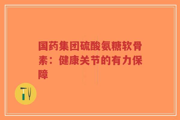 国药集团硫酸氨糖软骨素:健康关节的有力保障-第1张图片-超越 国药集团硫酸氨糖软骨素:健康关节的有力保障-第1张图片-超越
