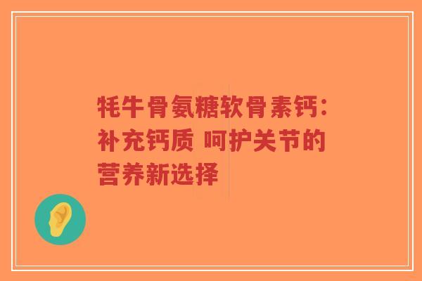 牦牛骨氨糖软骨素钙:补充钙质 呵护关节的营养新选择-第1张图片-超越 牦牛骨氨糖软骨素钙:补充钙质 呵护关节的营养新选择-第1张图片-超越