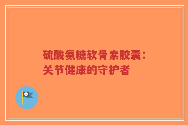 硫酸氨糖软骨素胶囊:关节健康的守护者-第1张图片-超越 硫酸氨糖软骨素胶囊:关节健康的守护者-第1张图片-超越