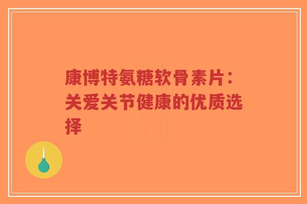康博特氨糖软骨素片：关爱关节健康的优质选择-第1张图片-超越