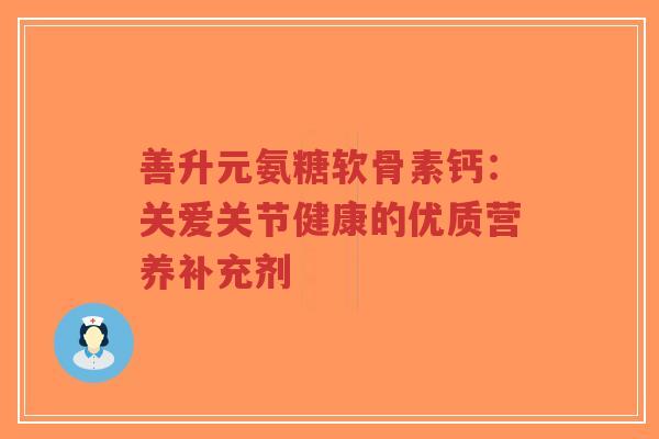 善升元氨糖软骨素钙：关爱关节健康的优质营养补充剂-第1张图片-超越