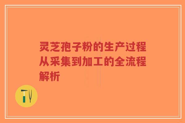 灵芝孢子粉的生产过程从采集到加工的全流程解析-第1张图片-超越 灵芝孢子粉的生产过程从采集到加工的全流程解析-第1张图片-超越