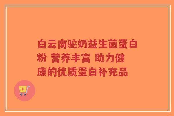 白云南驼奶益生菌蛋白粉 营养丰富 助力健康的优质蛋白补充品-第1张图片-超越