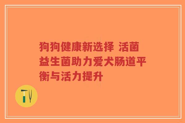 狗狗健康新选择 活菌益生菌助力爱犬肠道平衡与活力提升-第1张图片-超越