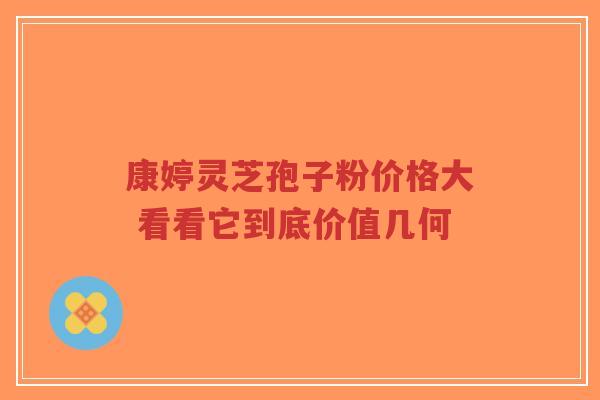 康婷灵芝孢子粉价格大 看看它到底价值几何-第1张图片-超越 康婷灵芝孢子粉价格大 看看它到底价值几何-第1张图片-超越