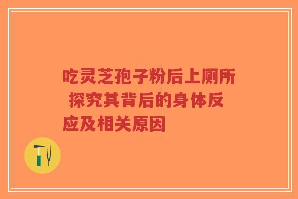 吃灵芝孢子粉后上厕所 探究其背后的身体反应及相关原因-第1张图片-超越 吃灵芝孢子粉后上厕所 探究其背后的身体反应及相关原因-第1张图片-超越