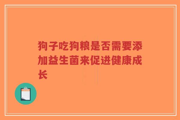 狗子吃狗粮是否需要添加益生菌来促进健康成长-第1张图片-超越 狗子吃狗粮是否需要添加益生菌来促进健康成长-第1张图片-超越