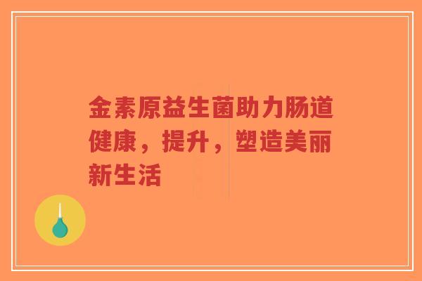 金素原益生菌助力肠道健康,提升,塑造美丽新生活-第1张图片-超越 金素原益生菌助力肠道健康,提升,塑造美丽新生活-第1张图片-超越
