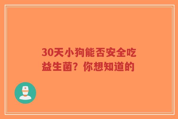 30天小狗能否安全吃益生菌?你想知道的-第1张图片-超越 30天小狗能否安全吃益生菌?你想知道的-第1张图片-超越