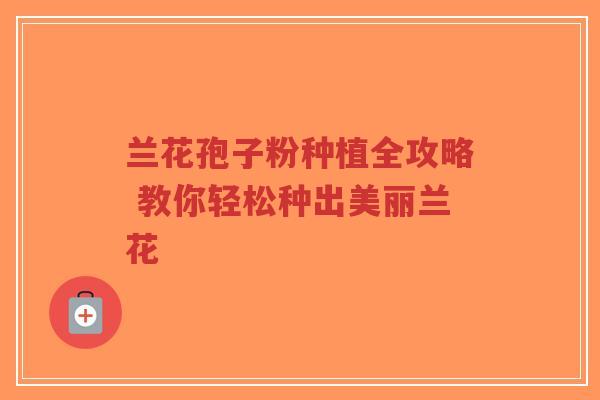 兰花孢子粉种植全攻略 教你轻松种出美丽兰花-第1张图片-超越 兰花孢子粉种植全攻略 教你轻松种出美丽兰花-第1张图片-超越