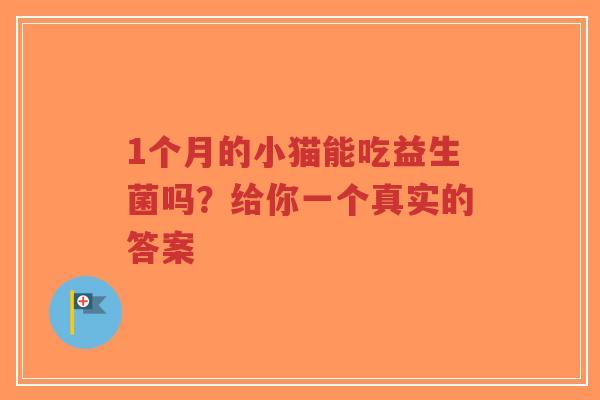 1个月的小猫能吃益生菌吗?给你一个真实的答案-第1张图片-超越 1个月的小猫能吃益生菌吗?给你一个真实的答案-第1张图片-超越