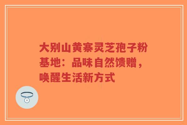 大别山黄寨灵芝孢子粉基地：品味自然馈赠，唤醒生活新方式-第1张图片-超越
