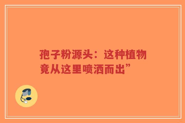 孢子粉源头:这种植物竟从这里喷洒而出”-第1张图片-超越 孢子粉源头:这种植物竟从这里喷洒而出”-第1张图片-超越