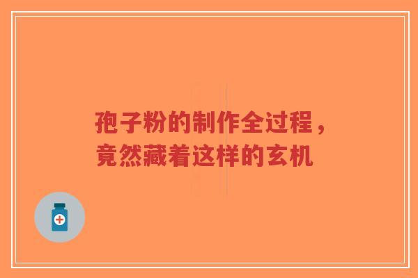 孢子粉的制作全过程,竟然藏着这样的玄机-第1张图片-超越 孢子粉的制作全过程,竟然藏着这样的玄机-第1张图片-超越