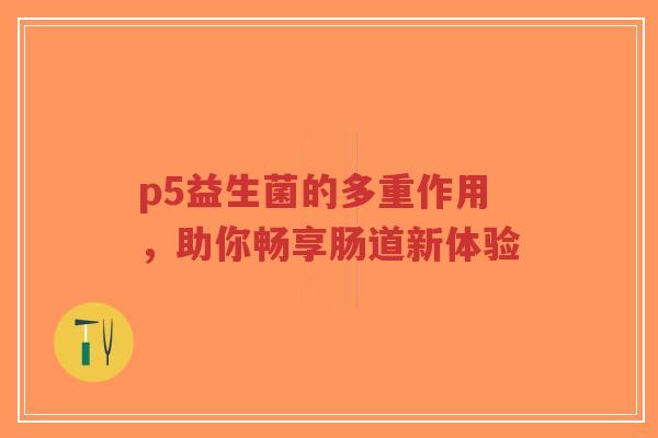 p5益生菌的多重作用,助你畅享肠道新体验-第1张图片-超越 p5益生菌的多重作用,助你畅享肠道新体验-第1张图片-超越