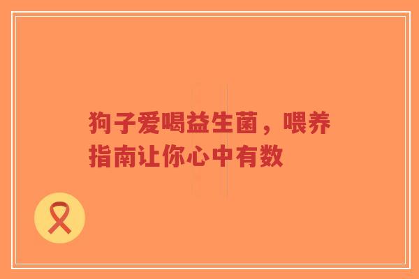 狗子爱喝益生菌,喂养指南让你心中有数-第1张图片-超越 狗子爱喝益生菌,喂养指南让你心中有数-第1张图片-超越