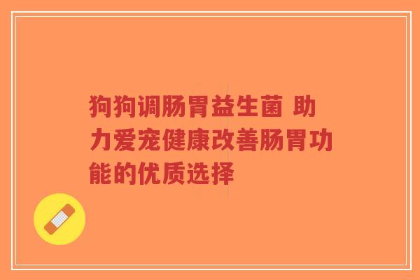 狗狗调肠胃益生菌 助力爱宠健康改善肠胃功能的优质选择-第1张图片-超越 狗狗调肠胃益生菌 助力爱宠健康改善肠胃功能的优质选择-第1张图片-超越