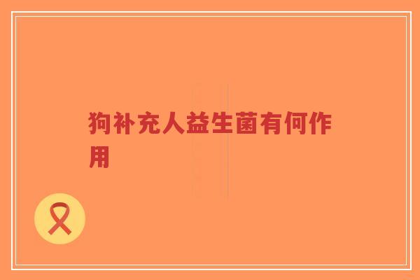 狗补充人益生菌有何作用-第1张图片-超越 狗补充人益生菌有何作用-第1张图片-超越