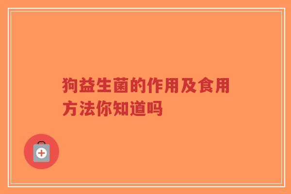 狗益生菌的作用及食用方法你知道吗-第1张图片-超越 狗益生菌的作用及食用方法你知道吗-第1张图片-超越