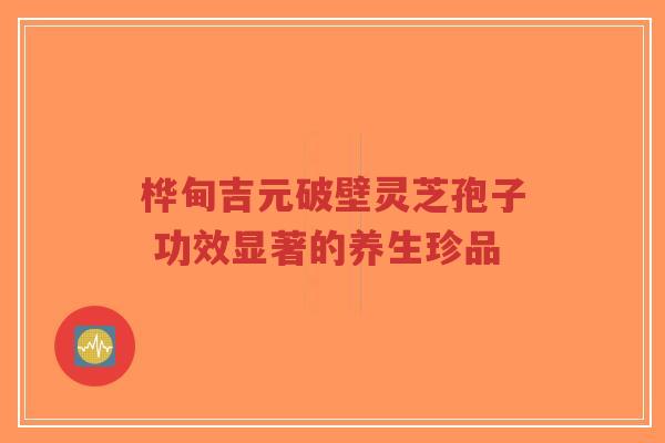 桦甸吉元破壁灵芝孢子 功效显著的养生珍品-第1张图片-超越