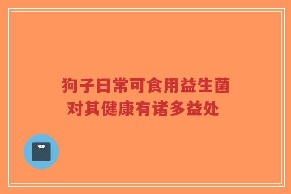 狗子日常可食用益生菌 对其健康有诸多益处-第1张图片-超越