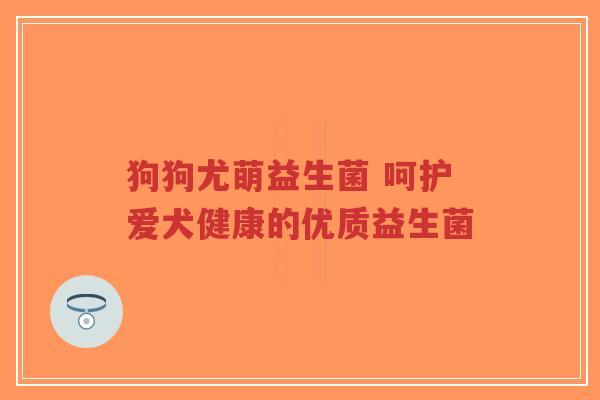 狗狗尤萌益生菌 呵护爱犬健康的优质益生菌-第1张图片-超越