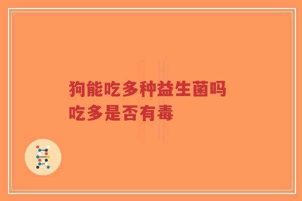 狗能吃多种益生菌吗 吃多是否有毒-第1张图片-超越 狗能吃多种益生菌吗 吃多是否有毒-第1张图片-超越