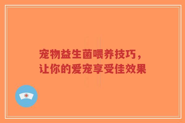 宠物益生菌喂养技巧,让你的爱宠享受佳效果-第1张图片-超越 宠物益生菌喂养技巧,让你的爱宠享受佳效果-第1张图片-超越