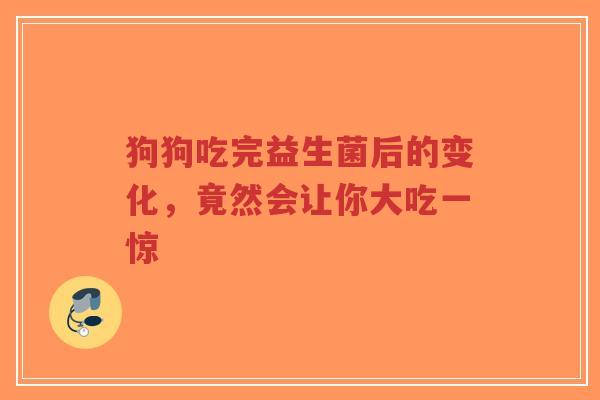 狗狗吃完益生菌后的变化，竟然会让你大吃一惊-第1张图片-超越