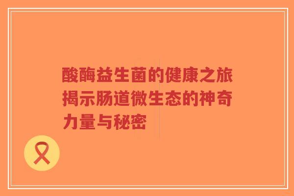 酸酶益生菌的健康之旅揭示肠道微生态的神奇力量与秘密-第1张图片-超越