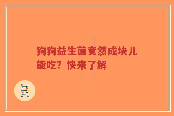 狗狗益生菌竟然成块儿能吃?快来了解-第1张图片-超越 狗狗益生菌竟然成块儿能吃?快来了解-第1张图片-超越